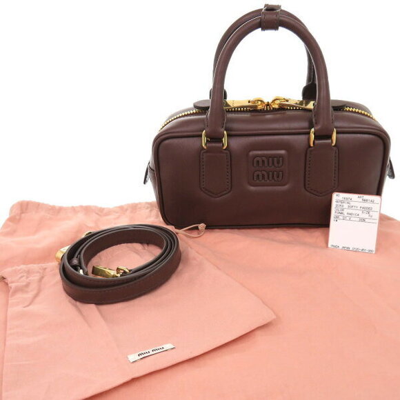 Miu Miu Arcadi leather brown handbag shoulder bag - Picture 2 of 10